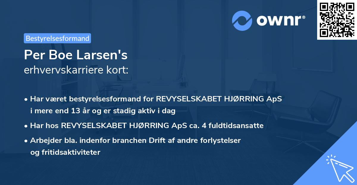 Per Boe Larsen's erhvervskarriere kort