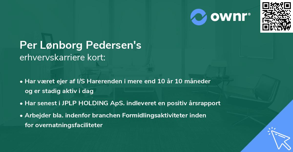 Per Lønborg Pedersen's erhvervskarriere kort