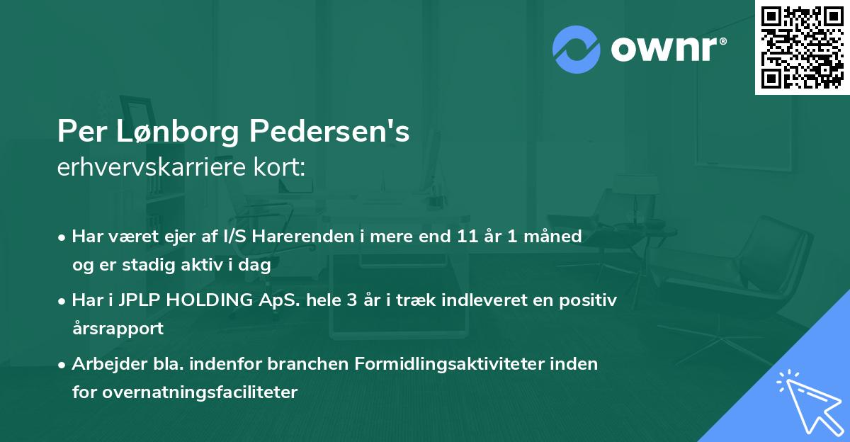 Per Lønborg Pedersen's erhvervskarriere kort