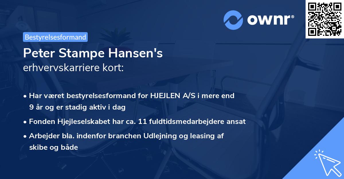 Peter Stampe Hansen's erhvervskarriere kort