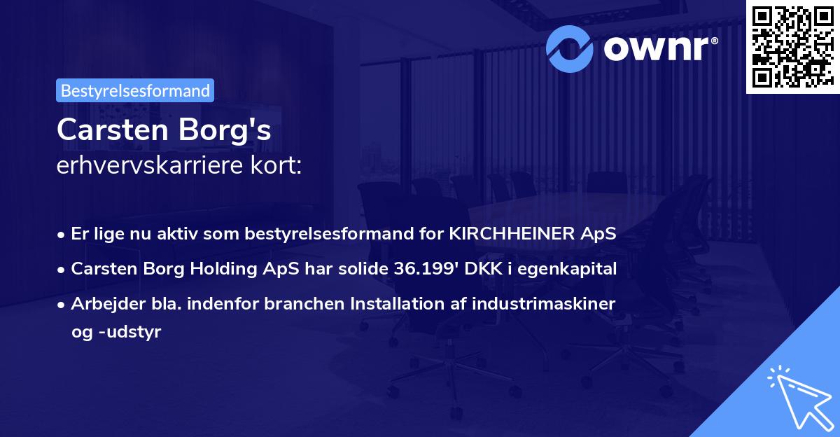 Carsten Borg's erhvervskarriere kort