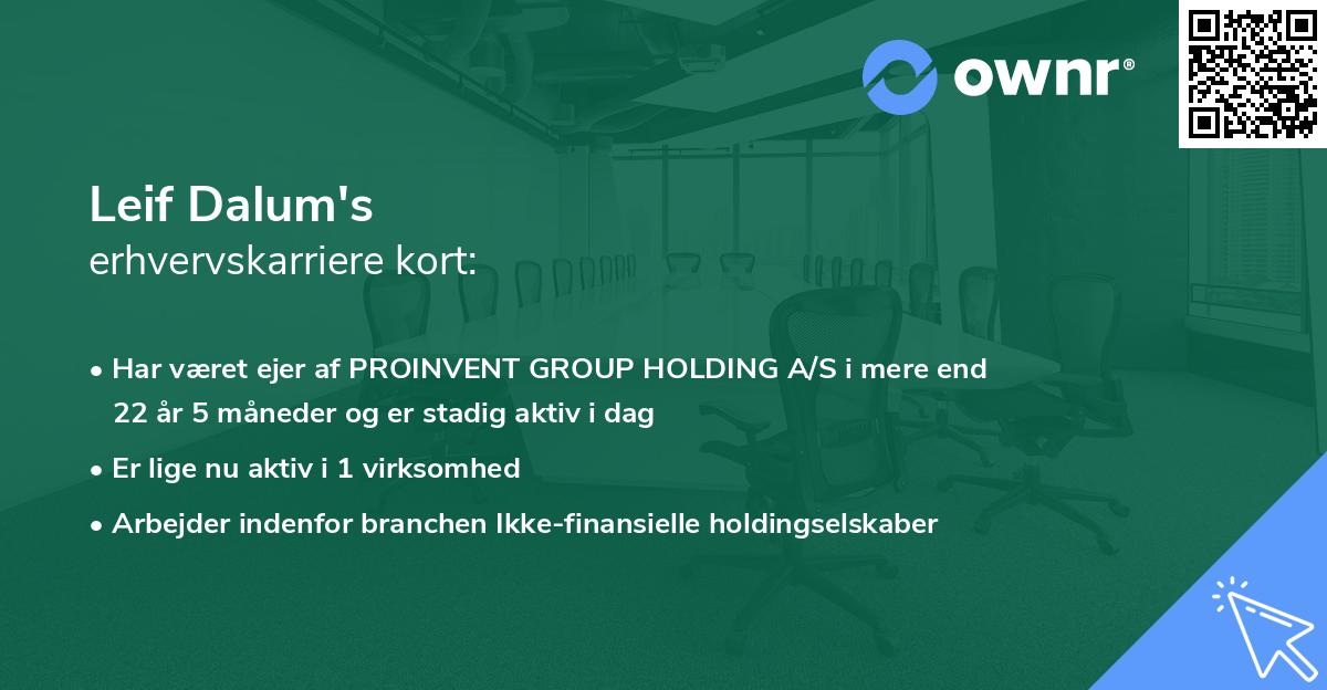 Leif Dalum's erhvervskarriere kort