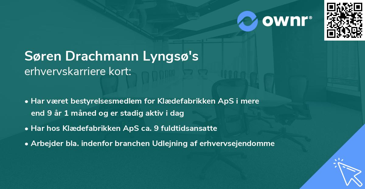 Søren Drachmann Lyngsø's erhvervskarriere kort