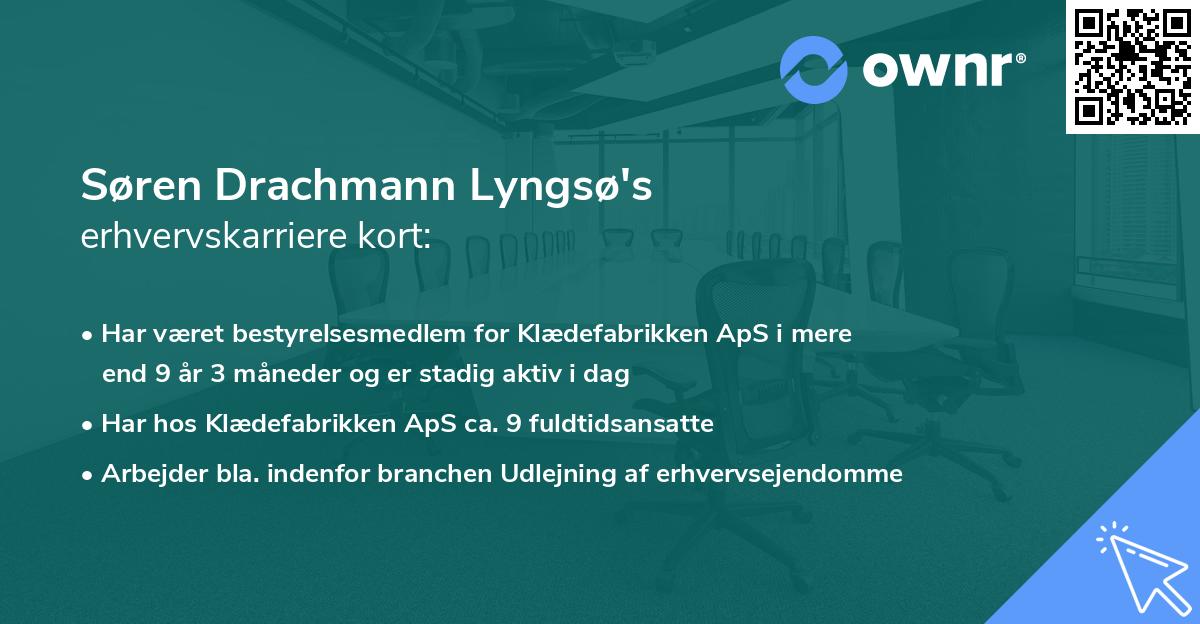 Søren Drachmann Lyngsø's erhvervskarriere kort
