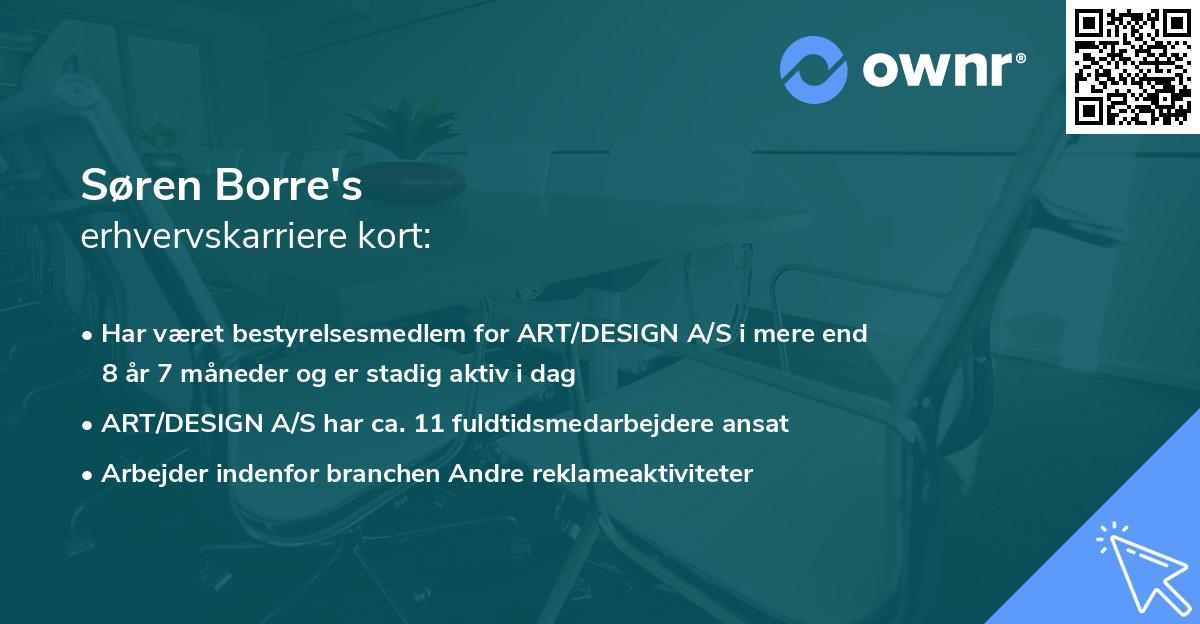 Søren Borre's erhvervskarriere kort