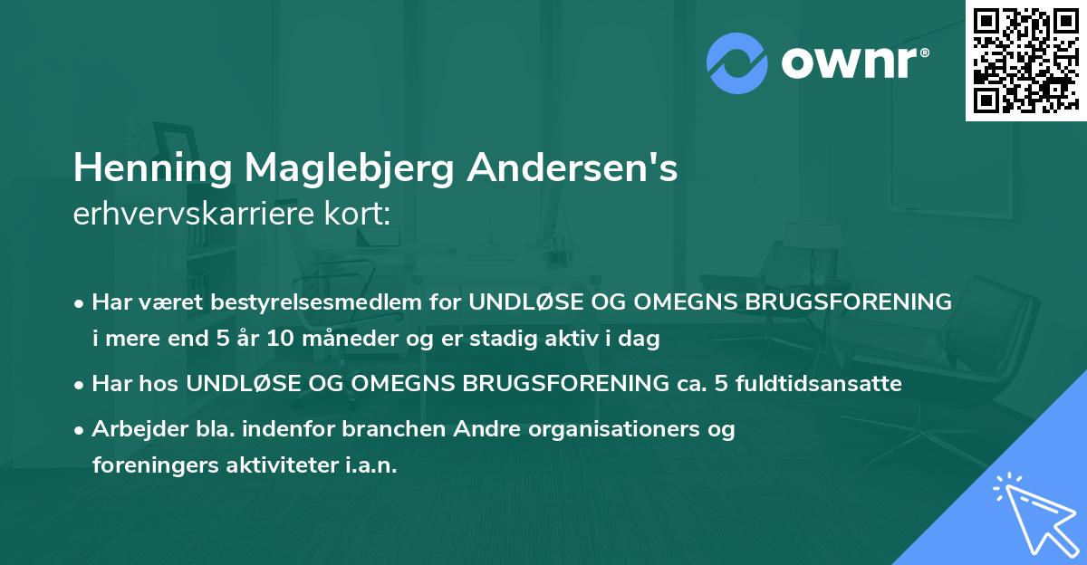 Henning Maglebjerg Andersen's erhvervskarriere kort