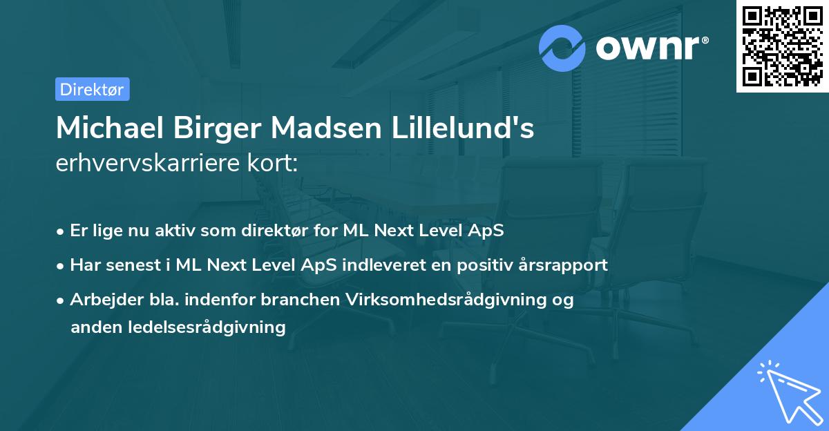 Michael Birger Madsen Lillelund's erhvervskarriere kort