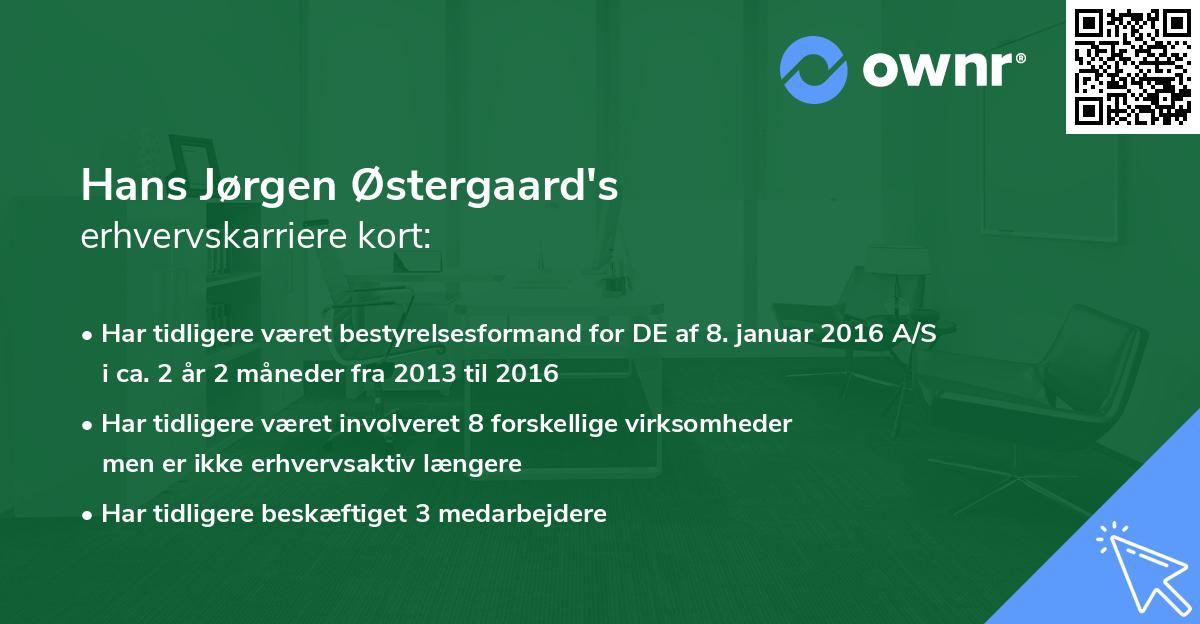 Hans Jørgen Østergaard's erhvervskarriere kort