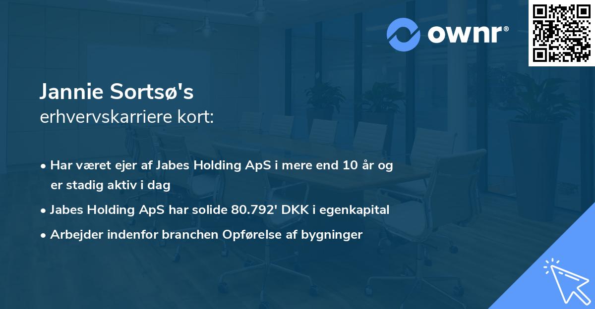 Jannie Sortsø's erhvervskarriere kort