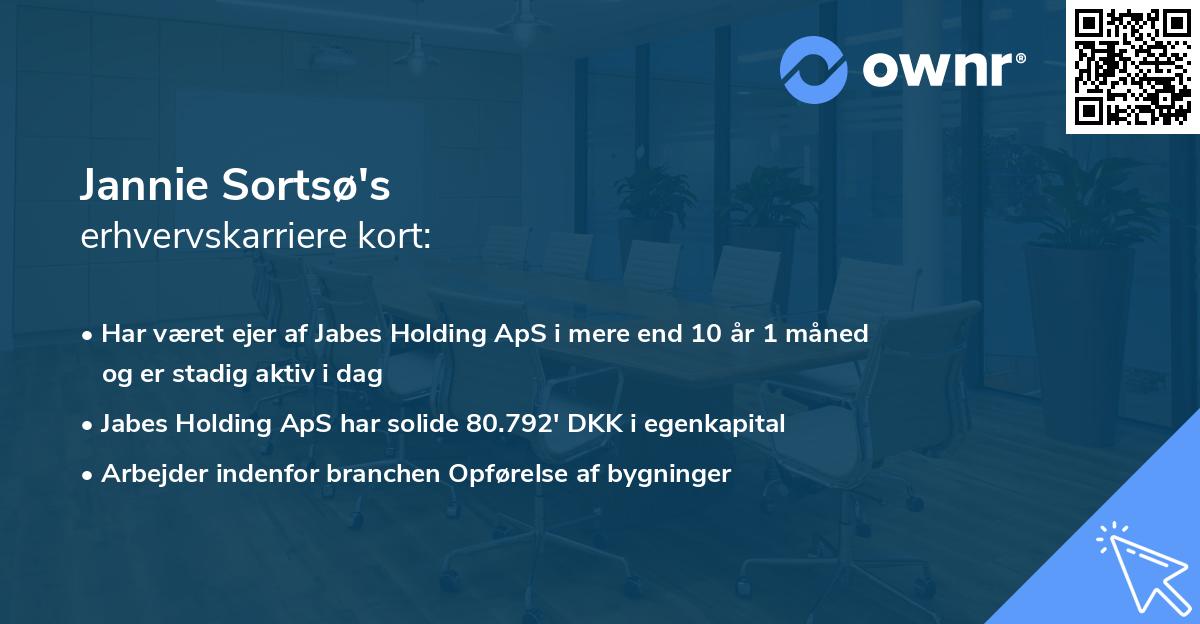 Jannie Sortsø's erhvervskarriere kort