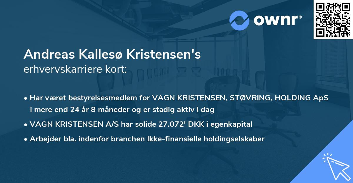 Andreas Kallesø Kristensen's erhvervskarriere kort