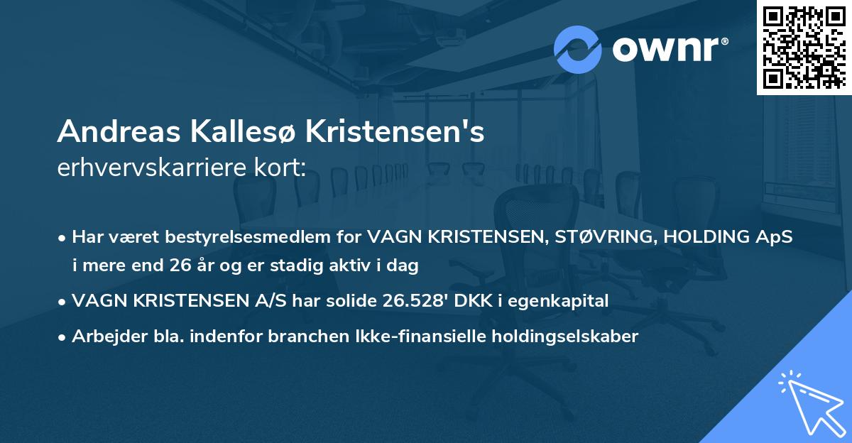 Andreas Kallesø Kristensen's erhvervskarriere kort