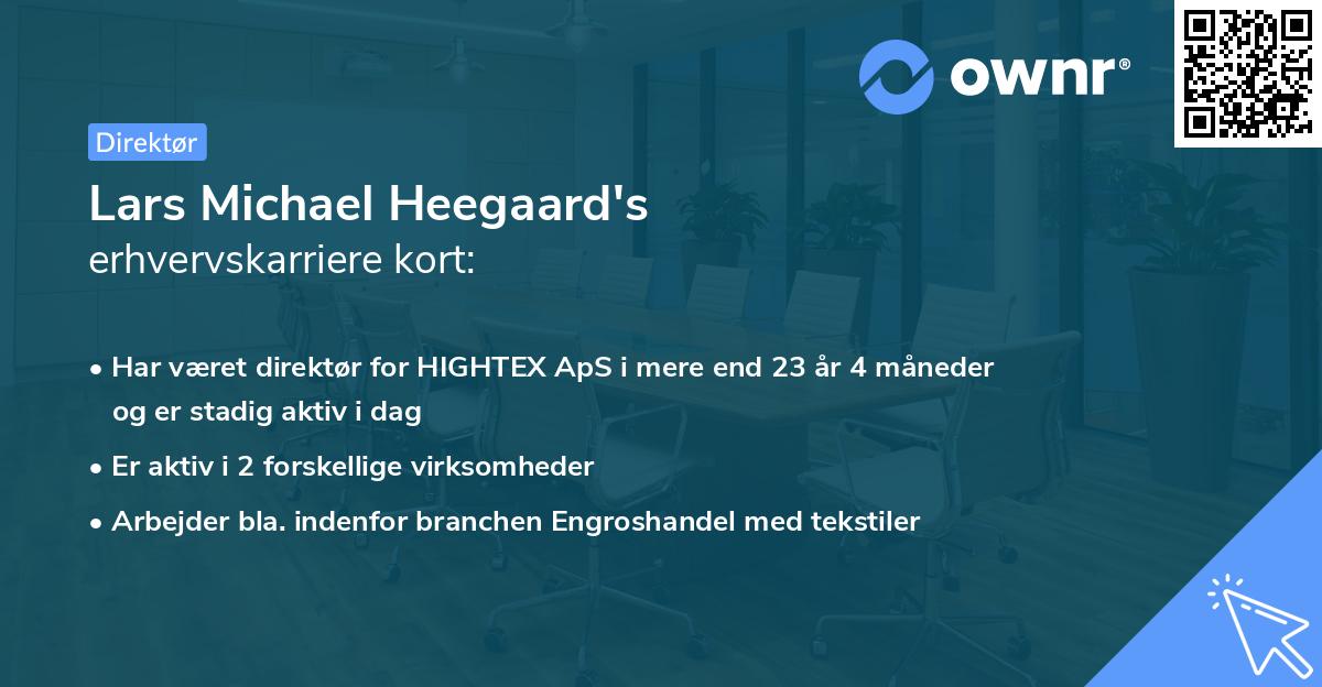 Lars Michael Heegaard's erhvervskarriere kort