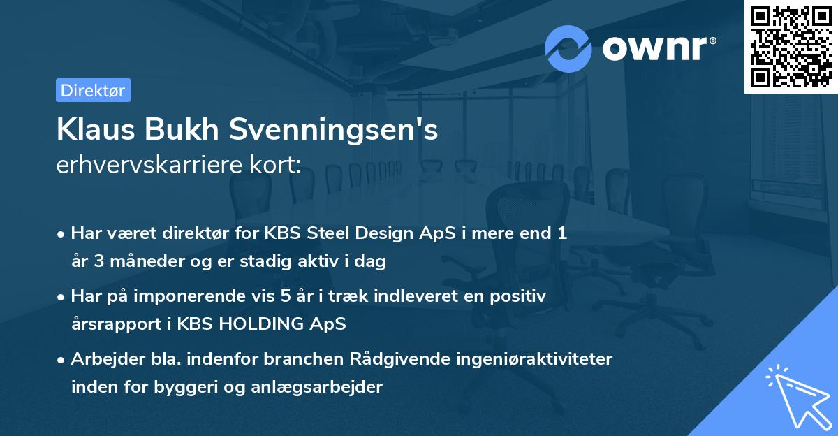 Klaus Bukh Svenningsen's erhvervskarriere kort