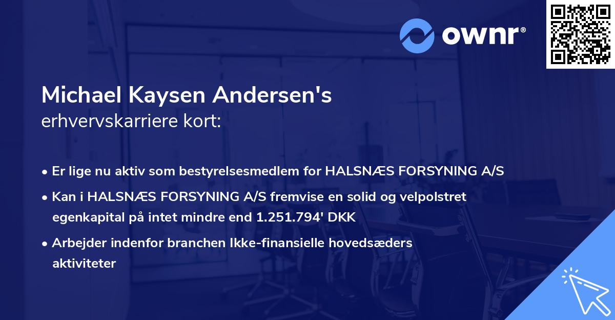 Michael Kaysen Andersen's erhvervskarriere kort