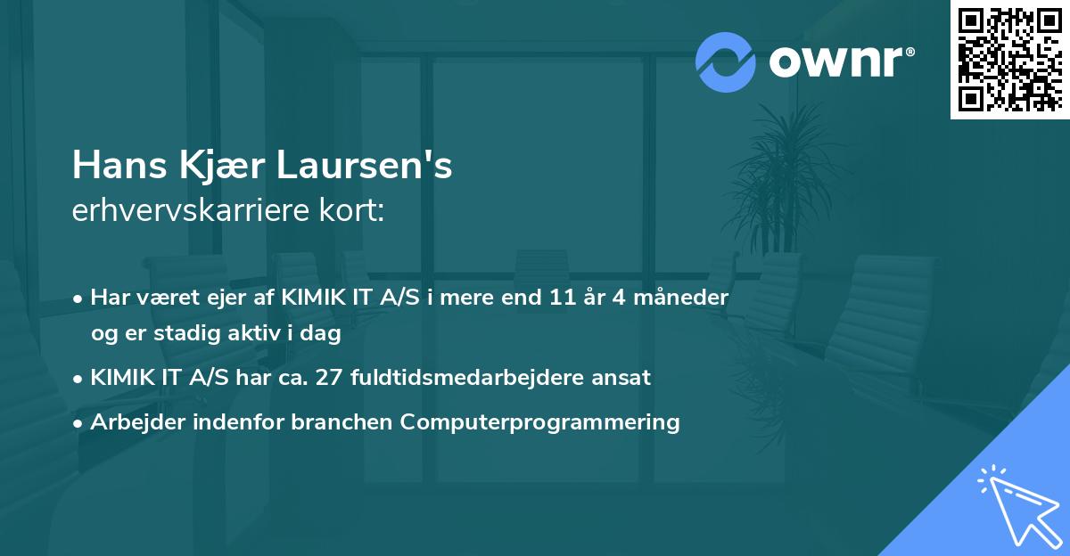 Hans Kjær Laursen's erhvervskarriere kort