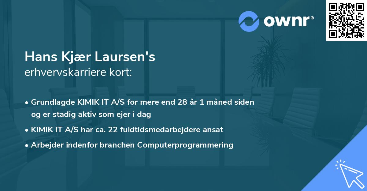 Hans Kjær Laursen's erhvervskarriere kort