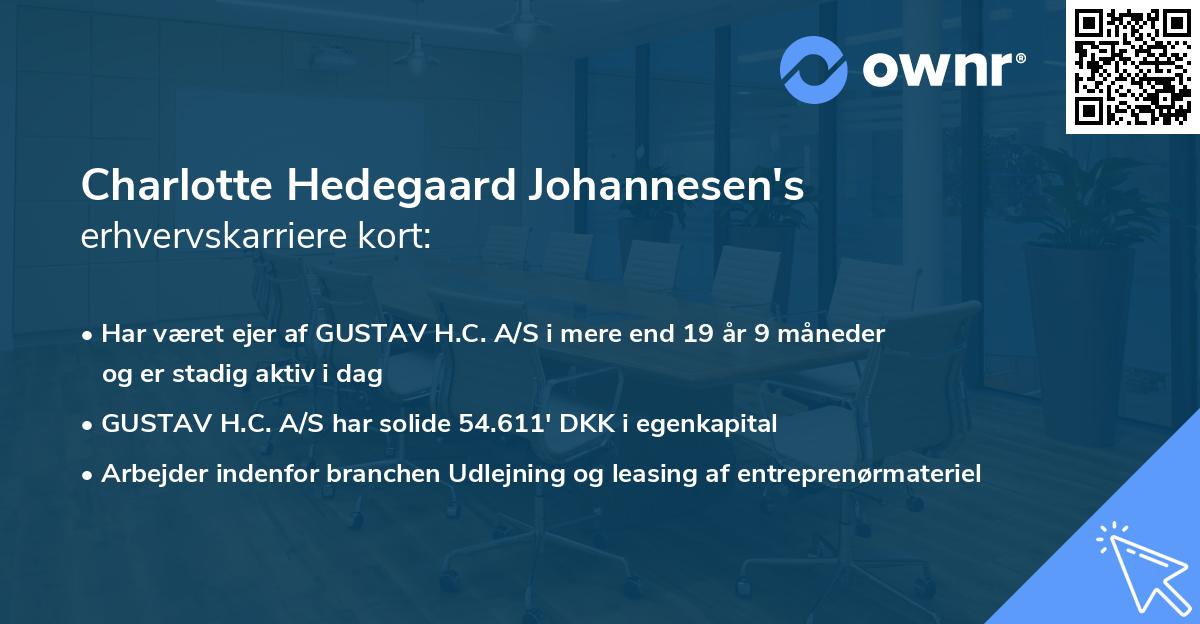 Charlotte Hedegaard Johannesen's erhvervskarriere kort