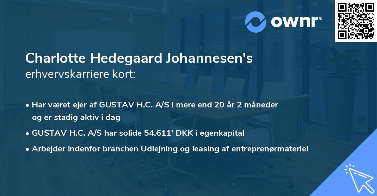 Charlotte Hedegaard Johannesen's erhvervskarriere kort