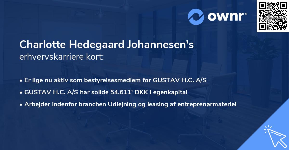 Charlotte Hedegaard Johannesen's erhvervskarriere kort