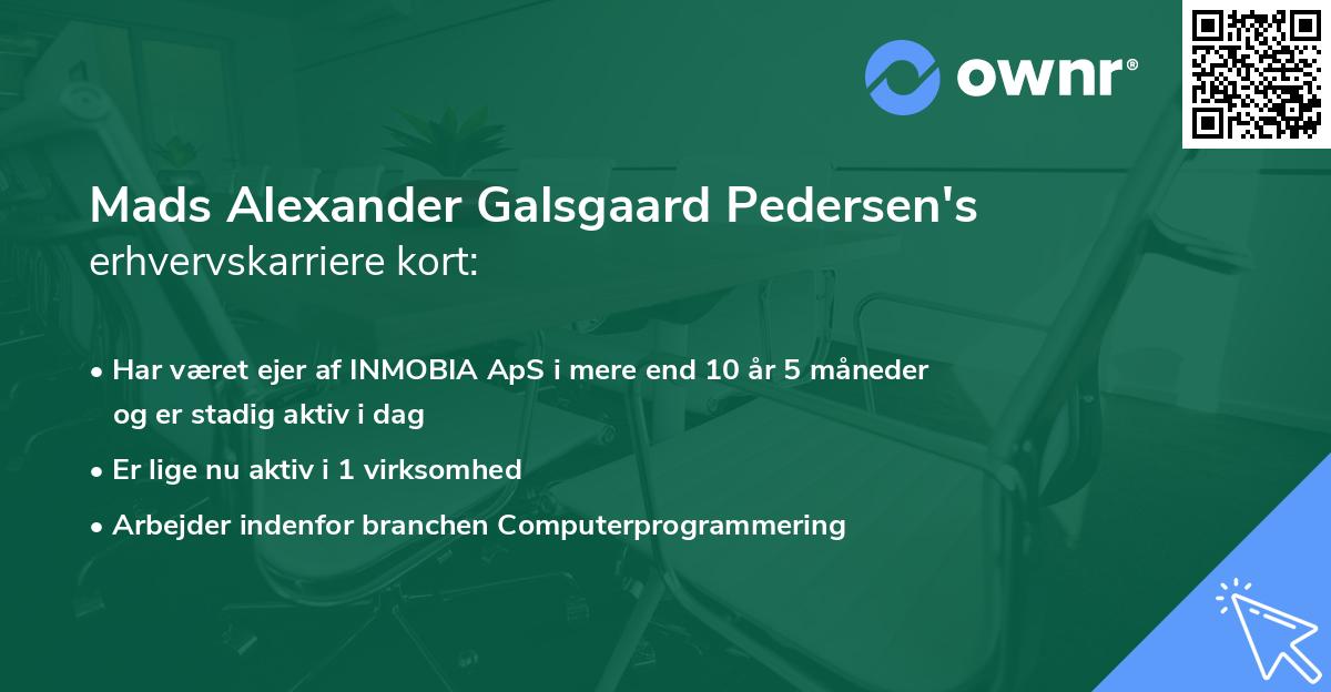 Mads Alexander Galsgaard Pedersen's erhvervskarriere kort