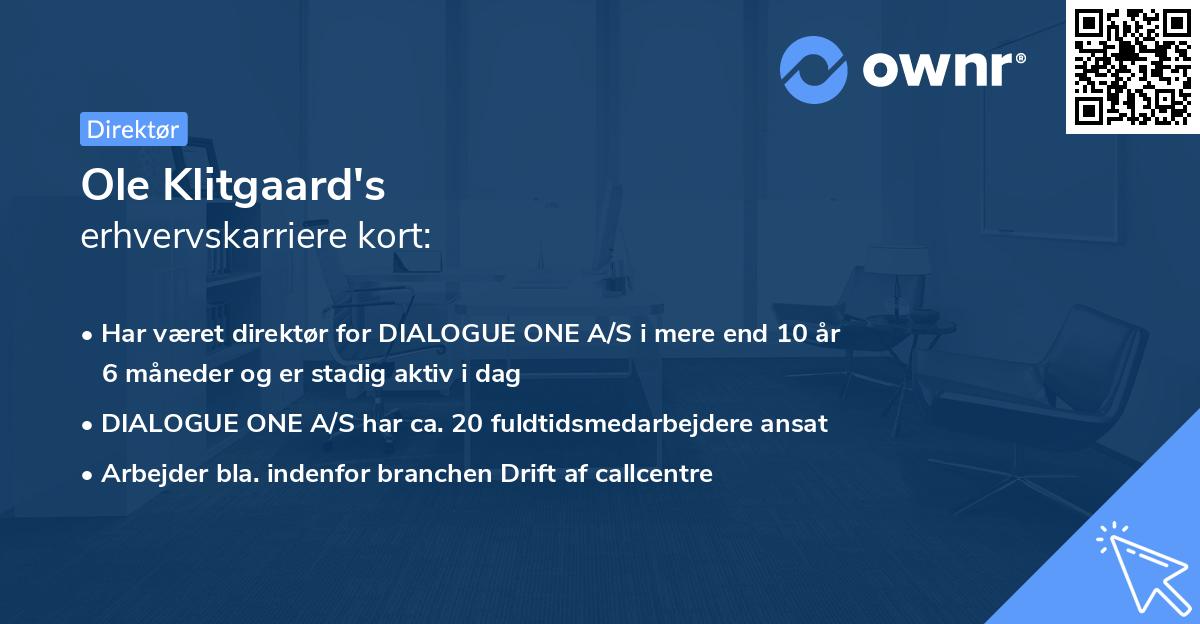 Ole Klitgaard's erhvervskarriere kort