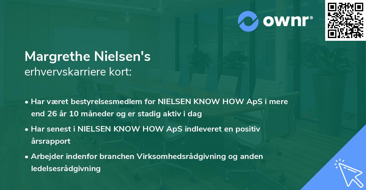 Margrethe Nielsen's erhvervskarriere kort