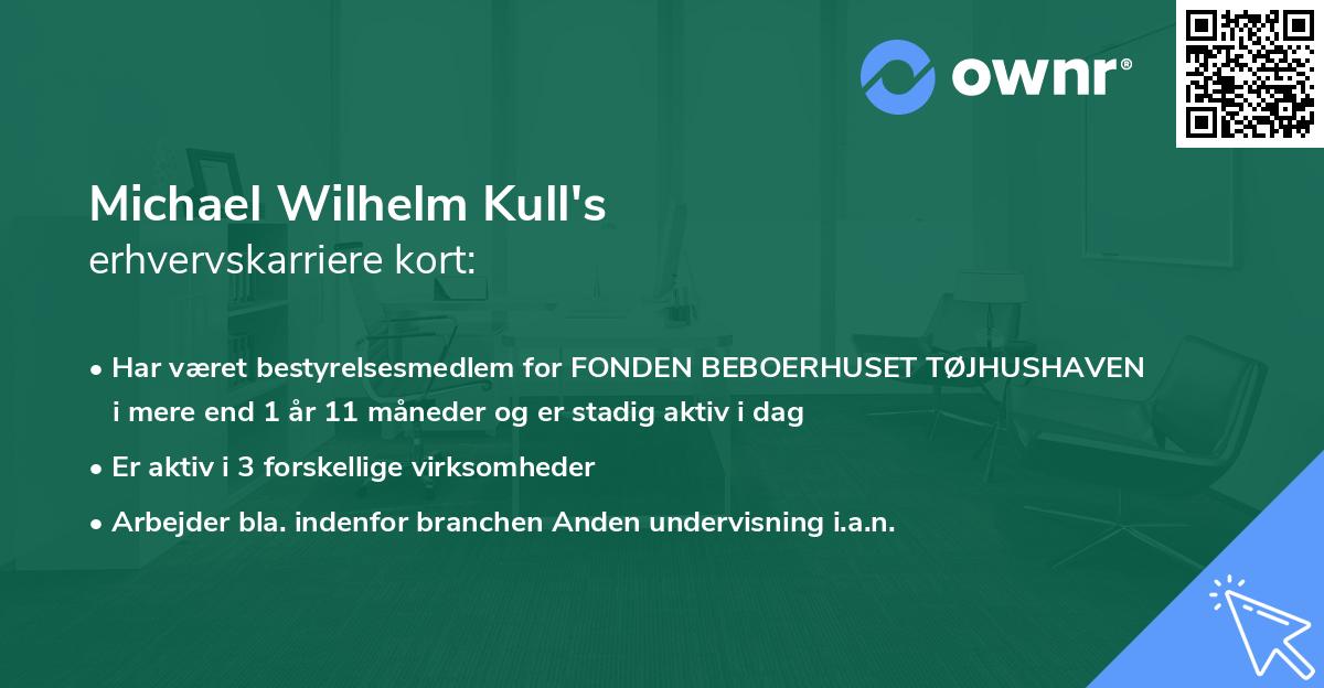 Michael Wilhelm Kull's erhvervskarriere kort