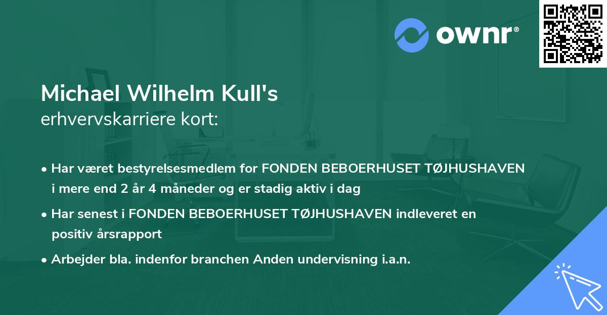 Michael Wilhelm Kull's erhvervskarriere kort