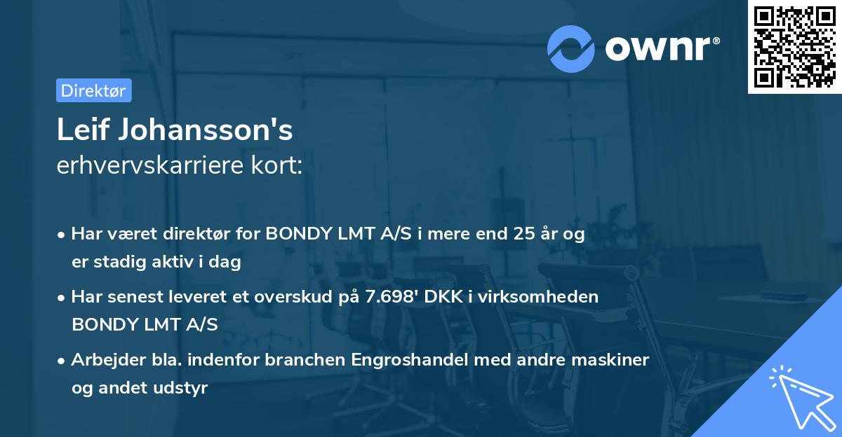 Leif Johansson's erhvervskarriere kort