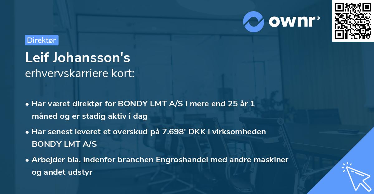 Leif Johansson's erhvervskarriere kort