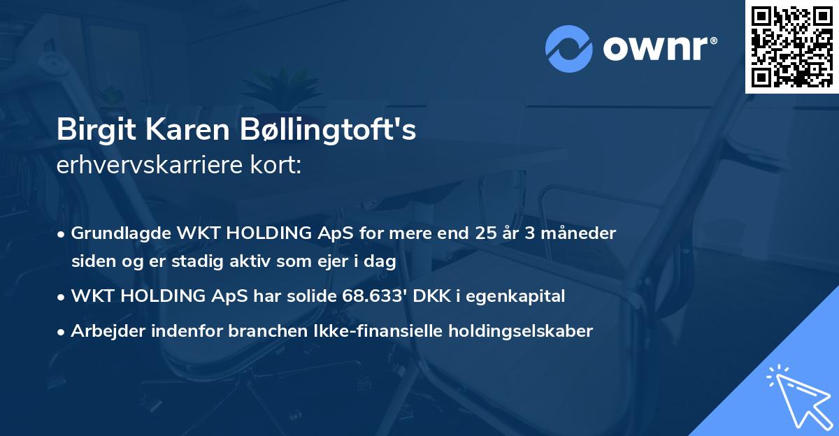 Birgit Karen Bøllingtoft's erhvervskarriere kort