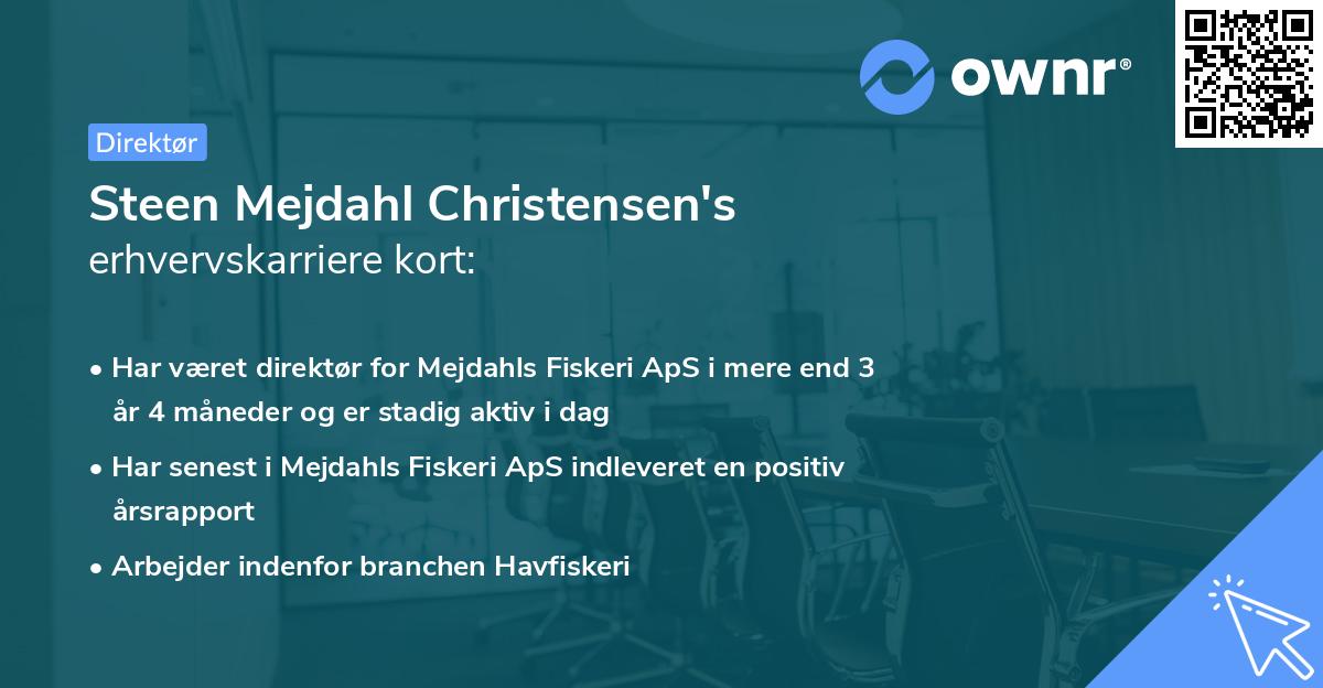 Steen Mejdahl Christensen's erhvervskarriere kort