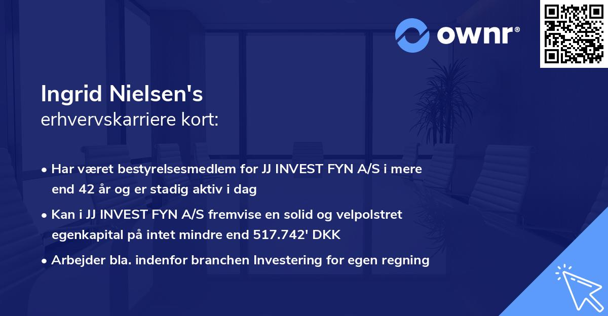 Ingrid Nielsen's erhvervskarriere kort