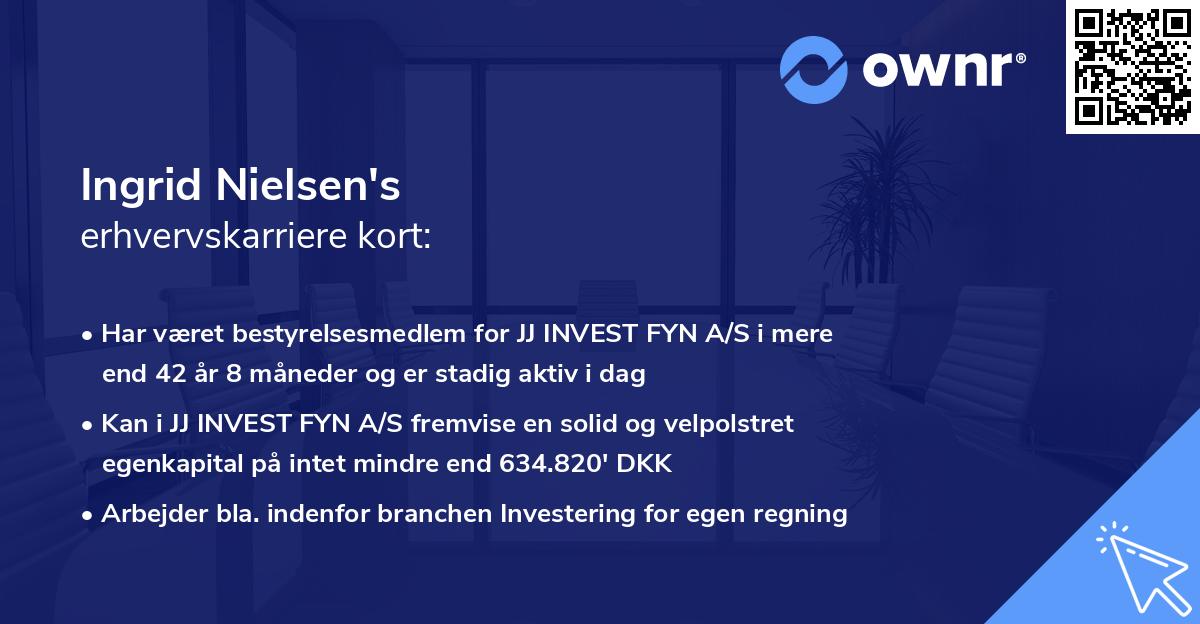 Ingrid Nielsen's erhvervskarriere kort