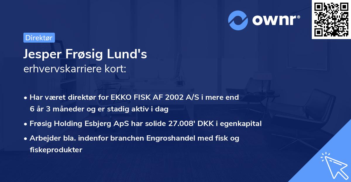 Jesper Frøsig Lund's erhvervskarriere kort