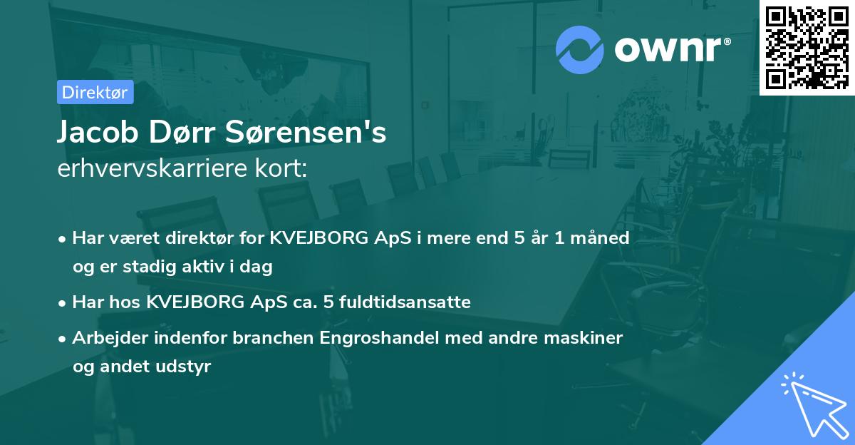 Jacob Dørr Sørensen's erhvervskarriere kort