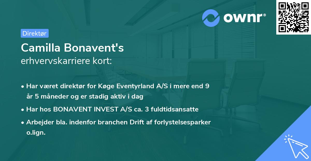 Camilla Bonavent's erhvervskarriere kort