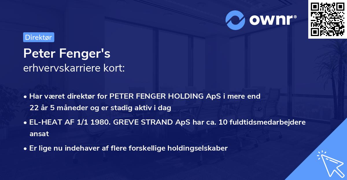 Peter Fenger's erhvervskarriere kort