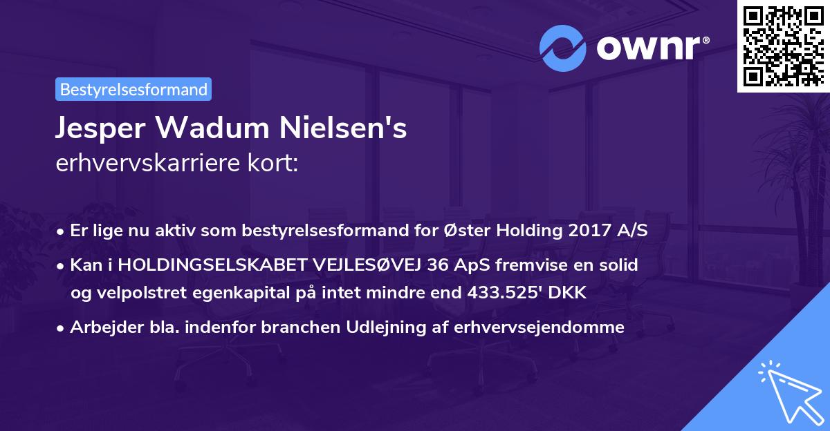 Jesper Wadum Nielsen's erhvervskarriere kort