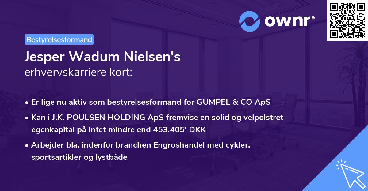 Jesper Wadum Nielsen's erhvervskarriere kort