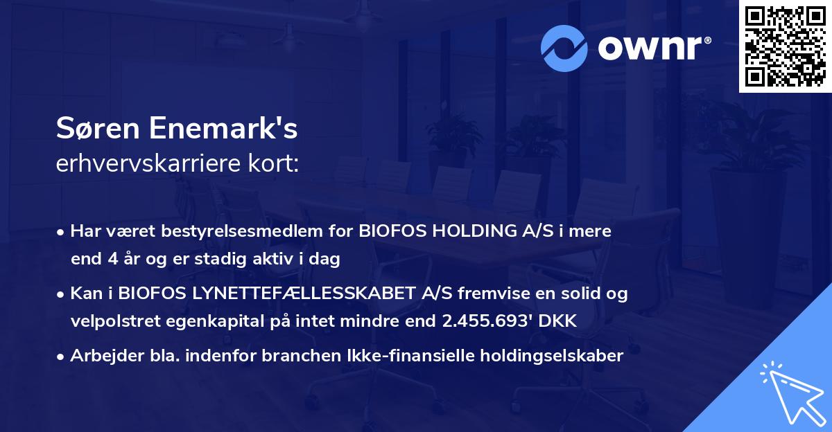 Søren Enemark's erhvervskarriere kort