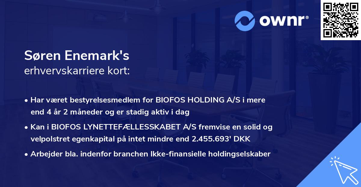 Søren Enemark's erhvervskarriere kort