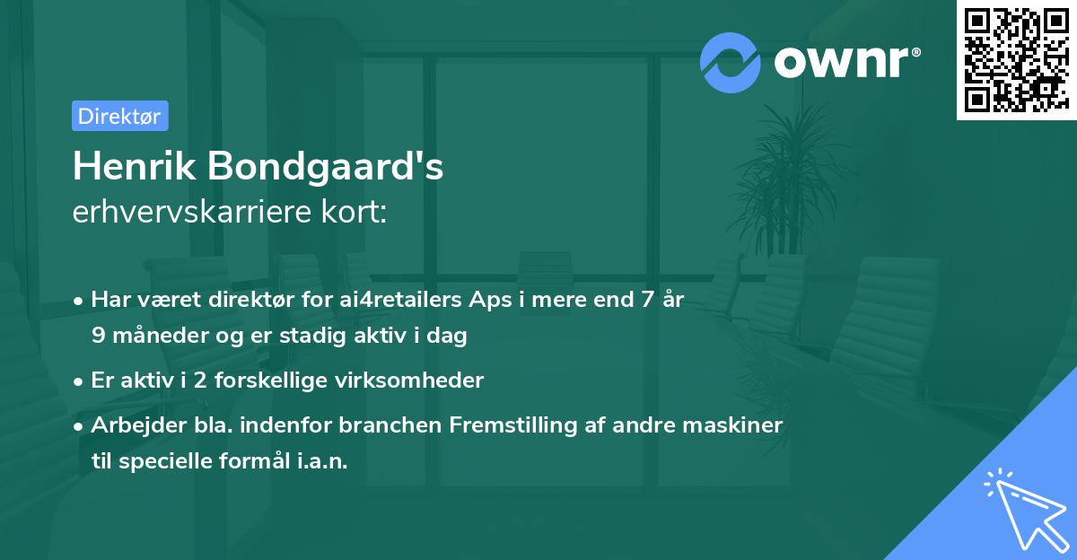 Henrik Bondgaard's erhvervskarriere kort