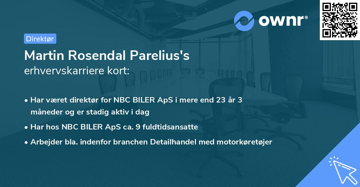 Martin Rosendal Parelius's erhvervskarriere kort