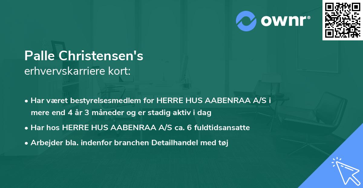 Palle Christensen's erhvervskarriere kort