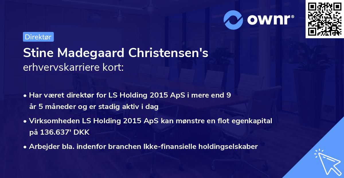Stine Madegaard Christensen's erhvervskarriere kort