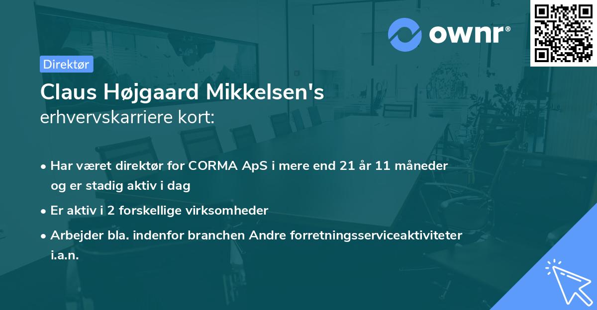 Claus Højgaard Mikkelsen's erhvervskarriere kort