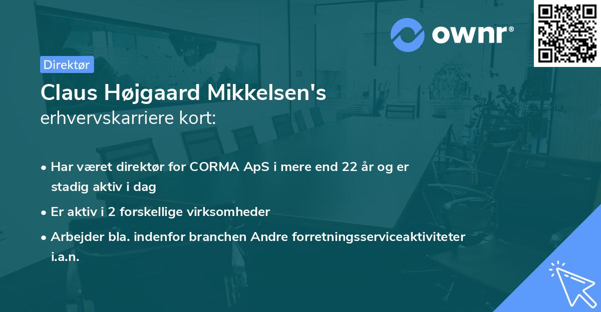 Claus Højgaard Mikkelsen's erhvervskarriere kort