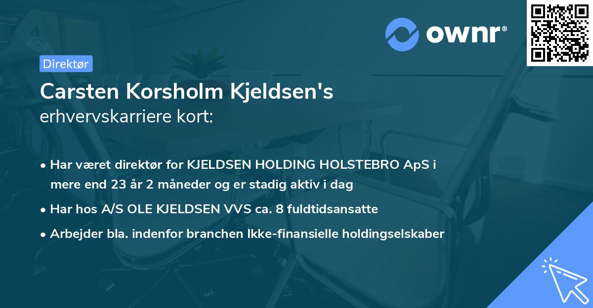 Carsten Korsholm Kjeldsen's erhvervskarriere kort